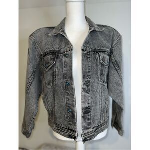 Vintage L.A. Gear Black Jean Jacket LARGE Unisex